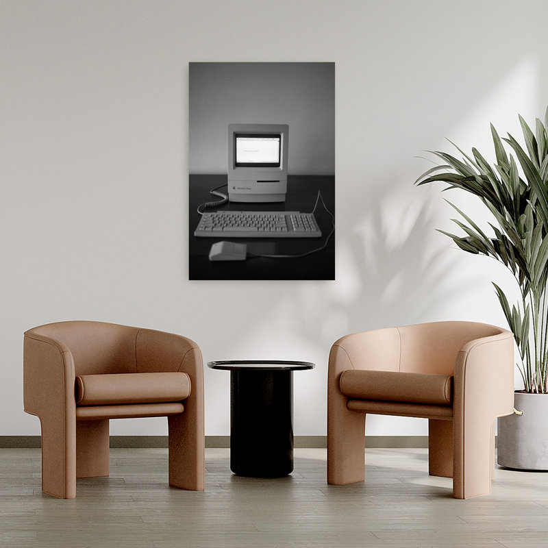Pomme Macintosh, art de bureau classique, art contemporain abstrait, Gris, H 36 po x l 24 po