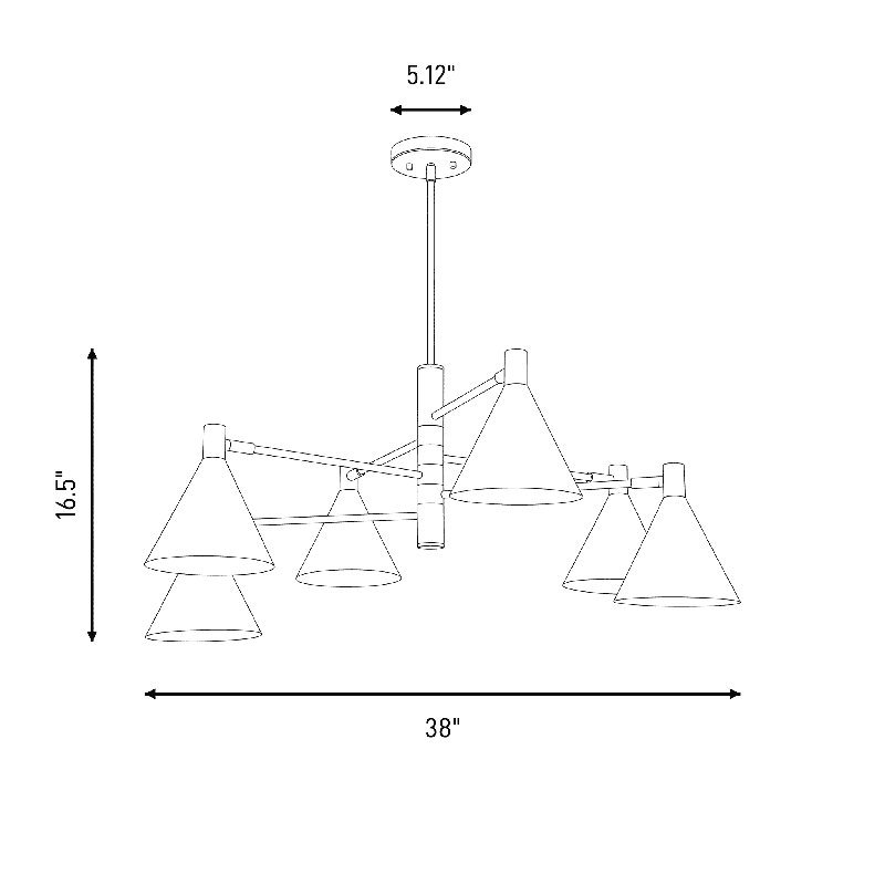 Moderne 6-Light Chandelier