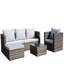 Ensemble de mobilier d'extérieur en rotin PE avec coussins et table basse pour l'extérieur