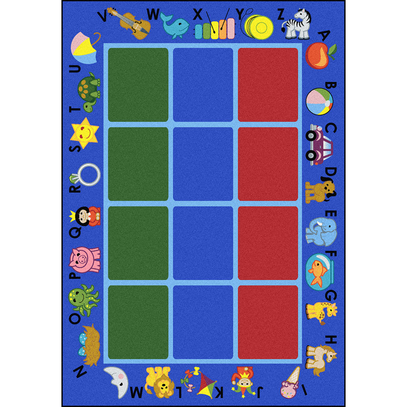 Tapis éducatif de l'alphabet Phonics, Rectangle 5 pi 4 po x 7 pi 8 po