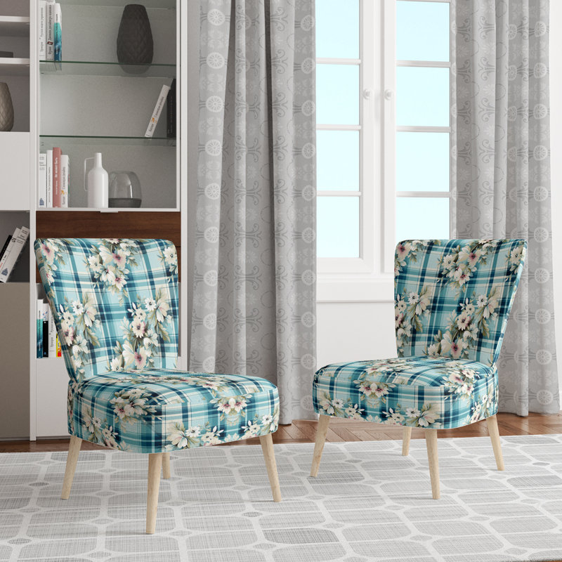 Coastal Comfort Paisley Pattern - Upholstered Bohemian & Eclectic Accent Side Chair
