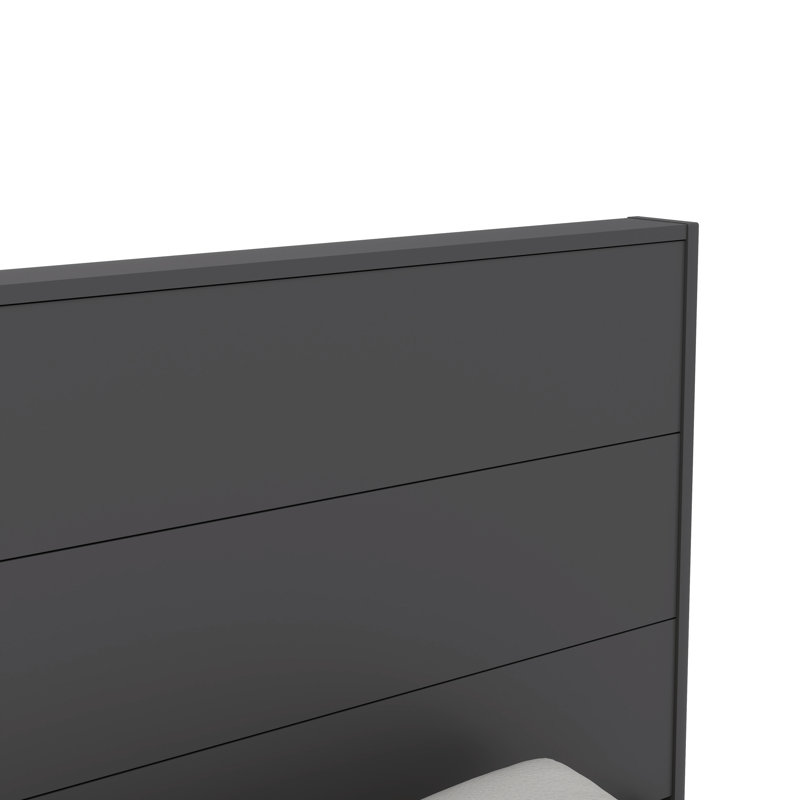Allyannah Levison Platform Bed With Headboard, King, Graphite Gray