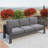 73" All-Weather Aluminum Patio Sofa, 3 Seat Outdoor Couch With  Thick Dark Gray Cushions & Gray Frame-1138673616-1138673629