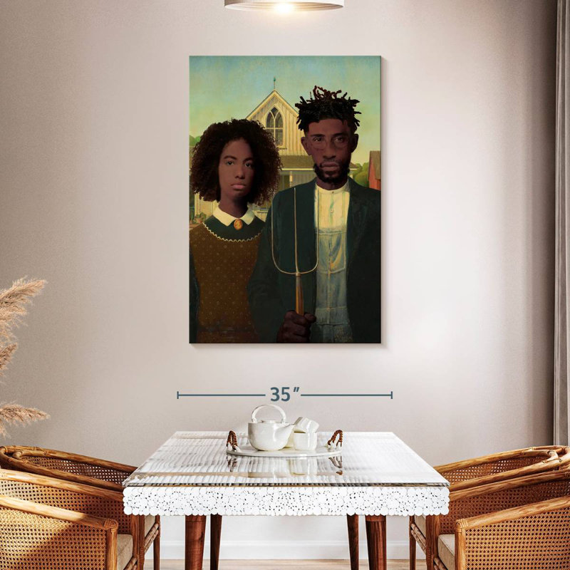 Leisha, le couple de fermiers, H 48 po x l 32 po