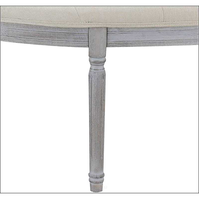 Banc rembourré capitonné beige clair Coastal