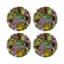 Sous-verres ronds succulents en cuir végétalien blanc-119015174