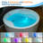 59" Whirlpool Water Jetted & Air Bubble Round Double Heated Bathtub With Integrated Seat, LED Panel