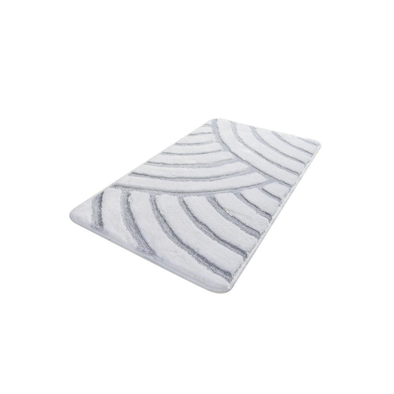 Tapis de bain de couleur unie, L 28 po x L 47 po, Blanc