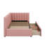 Lit de jour simple tapissier avec 2 tiroirs, support en lattes de bois-453973155