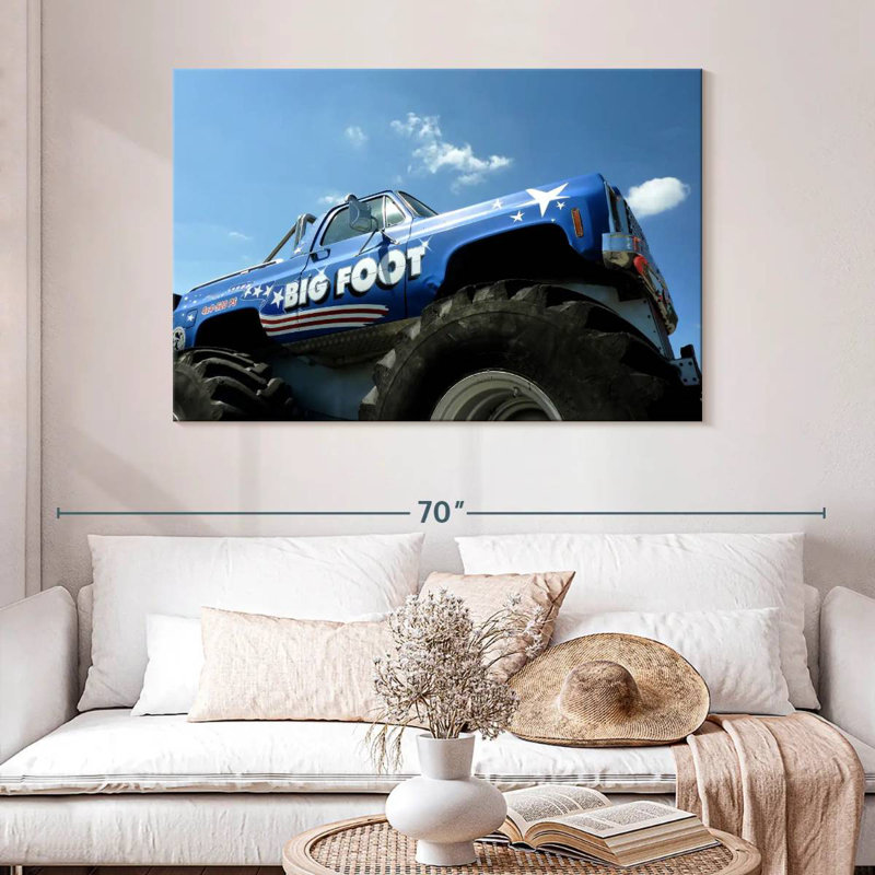 Grand camion monstre bleu Mehar, H 32 po x l 48 po