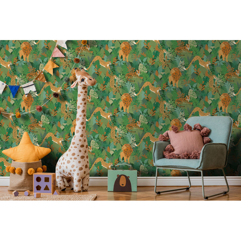 Freidin 53cm x 10.5cm Matte Wallpaper Roll, Green