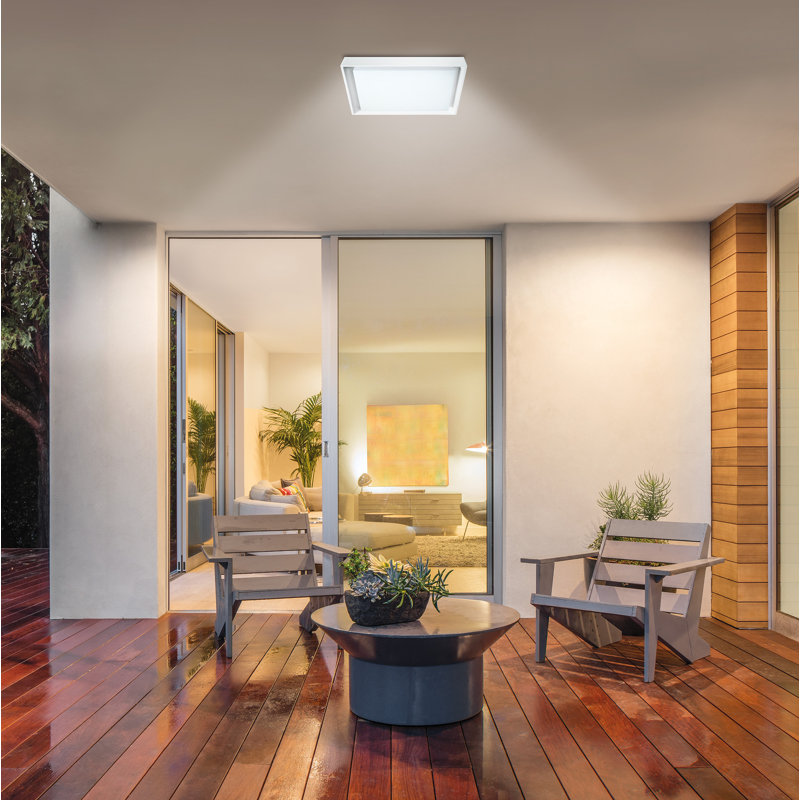 LED Outdoor Flush Mount, White