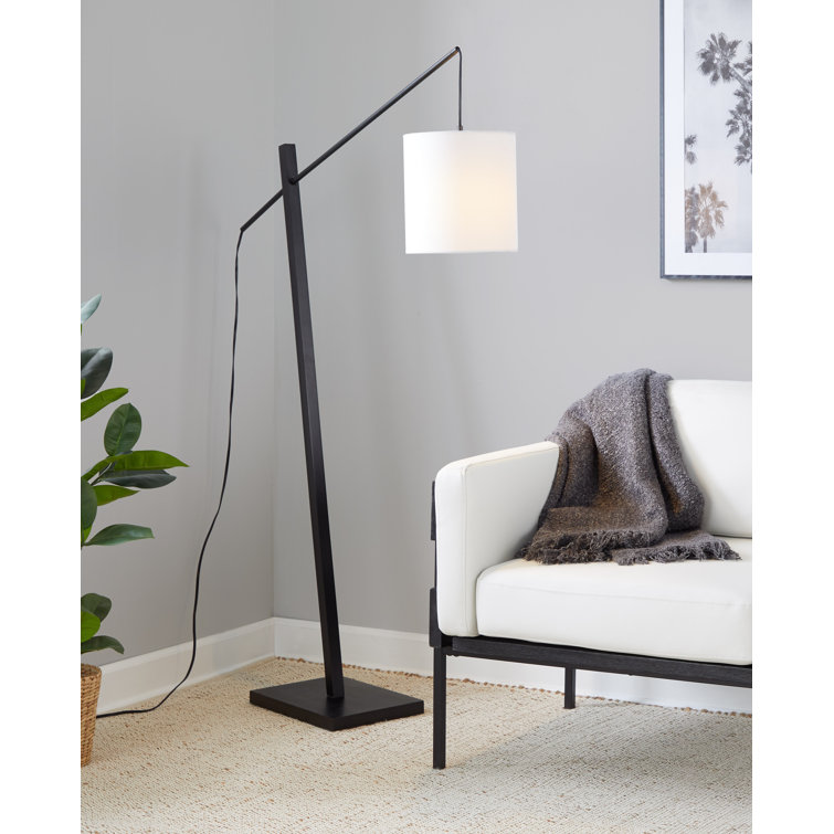 Kyeria Arc/Arched Floor Lamp with Remote Control and Smart Bulb Included Ebern Designs Base Finish: Brown