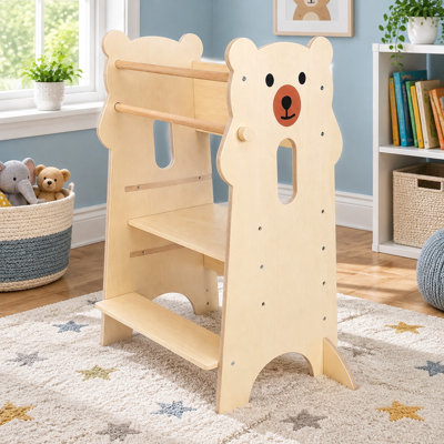 Offrez à vos enfants un endroit solide pour se tenir debout dans la cuisine, la salle de bain, la salle à manger ou la chambre de bébé avec cette tour d'apprentissage en bois d'ours massif. Sa hauteur s'ajuste, sa conception est antidérapante et sa c