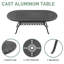 Oval Metal Outdoor Dining Table, 82" W x 41.5" D Patio Table with Umbrella Hole