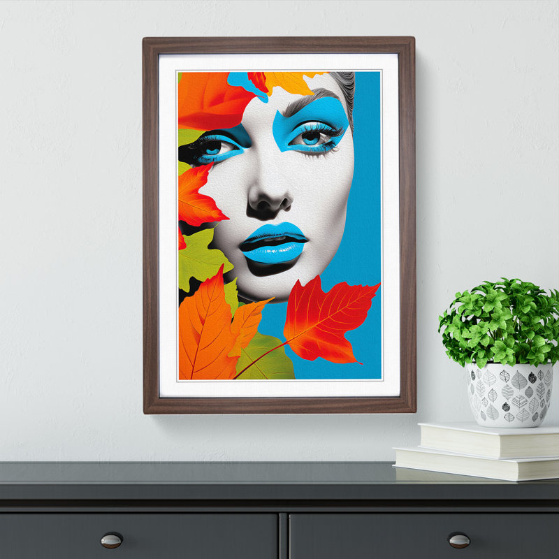 Ivy Leaf Pop - Framed Print, Walnut Framed, 64cm H x 46cm W x 2cm D