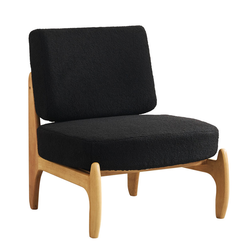 Teddy Armless Leisure Accent Chair, Black Teddy, Brown