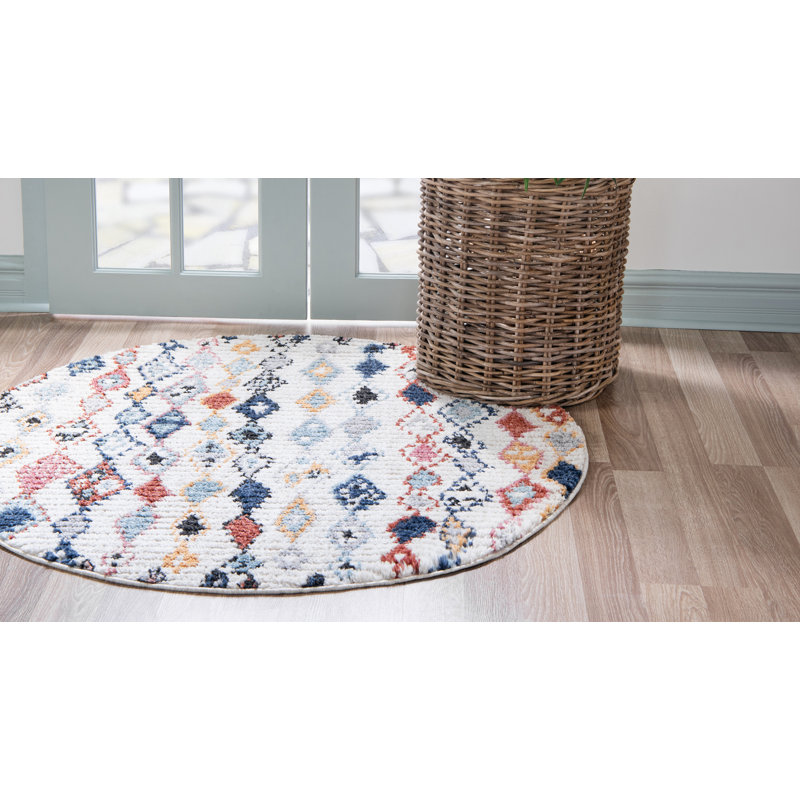 Geometric Indoor Rug, Round 7'