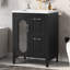 Meuble-lavabo 24 po avec lavabo, deux tiroirs, porte, tablette réglable, bois massif et panneau de fibres à densité moyenne pour un rangement efficace-126232928