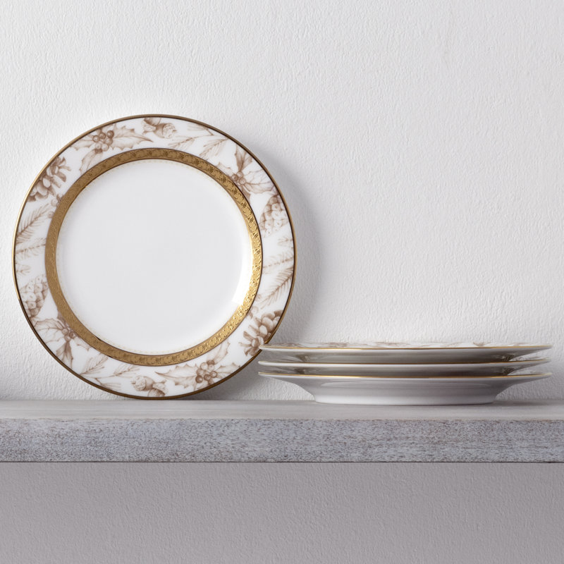 Noritake Charlotta Gold Holiday Harvest Appetizer Plates, 6-1/4"