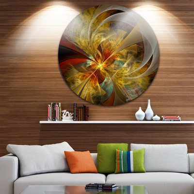 " Bright Yellow Symmetrical Flower Design "