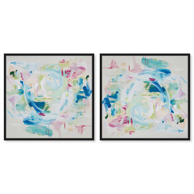 «Blend Bliss II», ensemble de toiles de couleur pastel abstraite par Art Remedy