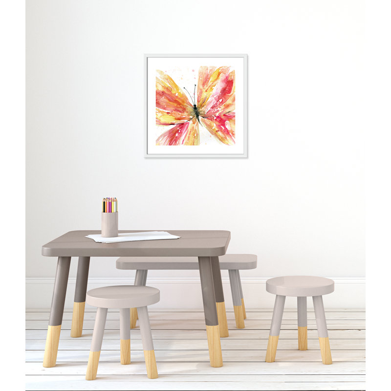 «Butterfly Flying II», art encadré, H 22,5 po x l 22,5 po x P 1,18 po, Cadre blanc