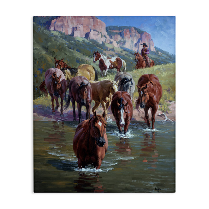 Art mural sur toile Cowboy, H 20 po x l 16 po