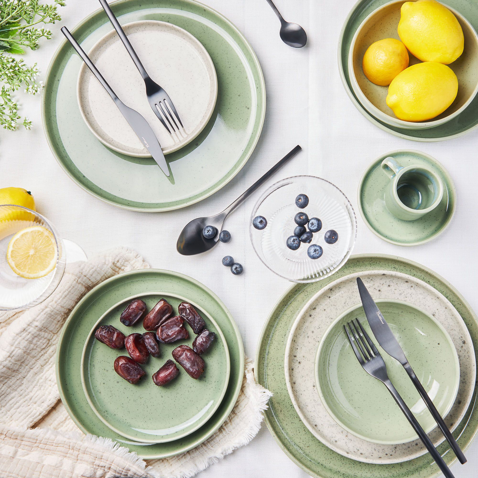 Ariel Commercial Dishwasher Safe 11'' Stoneware Dinner Plate , Set of 4, Green