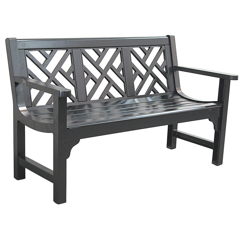 Banc de parc en aluminium coulé Chippendale, Noir mi-mat