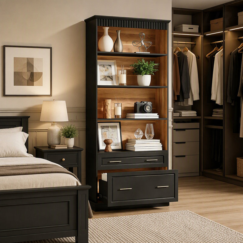 Freestanding Display Shelf, Practical Bookshelf with Ample Storage and Sturdy Construction for Modern Homes