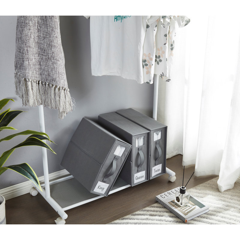 DECOMOMO Foldable Bed Sheet Organizers and Storage, Grey