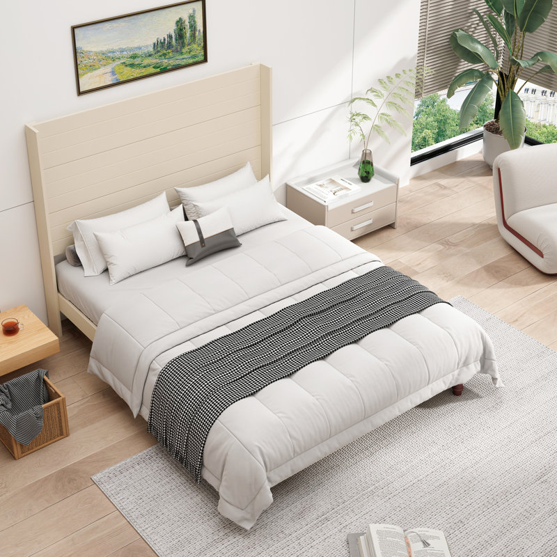 Tête de lit pour grand lit 54 po, beige - Profitez d'un lit élégant, confortable et relaxant pour une chambre à coucher
