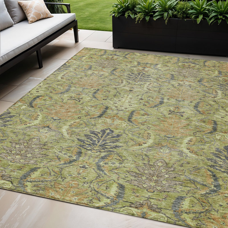 Tapis d'intérieur lavable à motif d'artichauts verts 5 pi x 8 pi