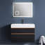 30 po Meuble-lavabo mural noir avec comptoir en acrylique intégré blanc et lavabo non assemblé-118343022