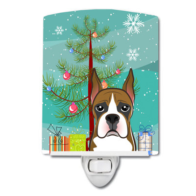 Éclairage de nuit en céramique et arbre de noël beagle