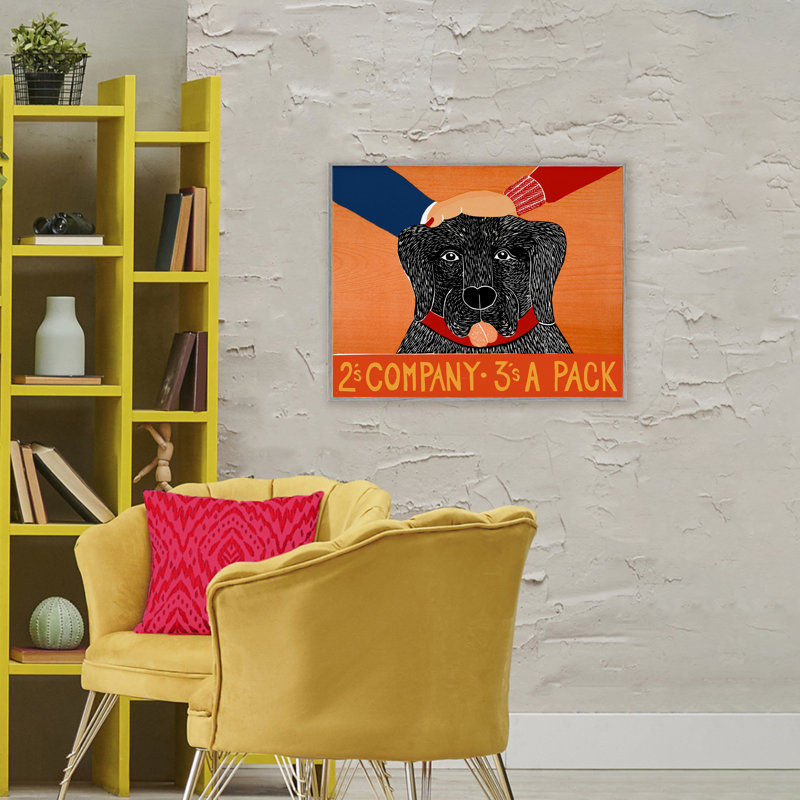 «2's Company Dog», dessin de Stephen Huneck, H 24 po x l 30 po, Estampe numérique Farmhouse