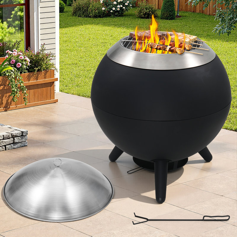 26 Inch  Smokeless Firepit,Stainless Steel Outdoor Fire Pit for Outside , Portable Wood Burning Grill
