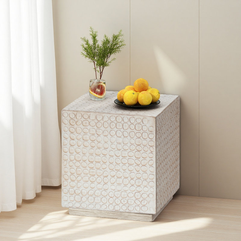 CUBE SIDE TABLE, Beige