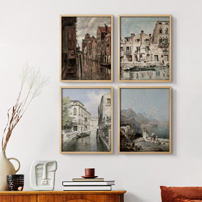«Vintage Landscape CLVII», ensemble de 4 encadrés