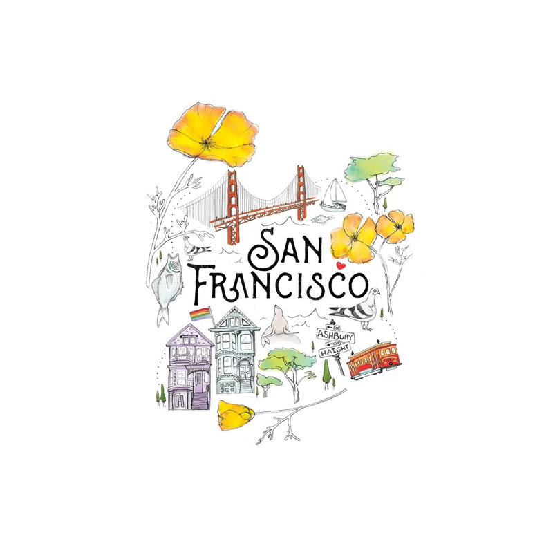 Friends and Neighbors, San Francisco 1 Piece Wrapped Canvas Wall Art, 30.48 cm H x 45.72 cm W