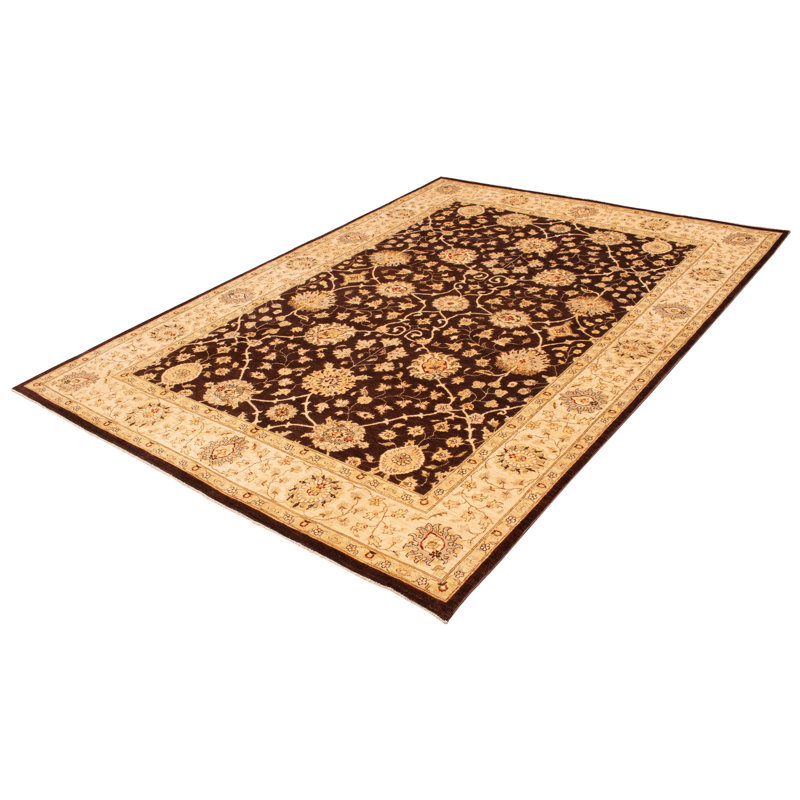 Tapis brun foncé Peshawar Oushak 9 po 9 po x 13 po 9 po