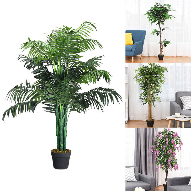 110 cm H Faux Palm Tree Plant in Plastic Pot