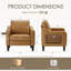 Fauteuil large en similicuir rembourré-230165347