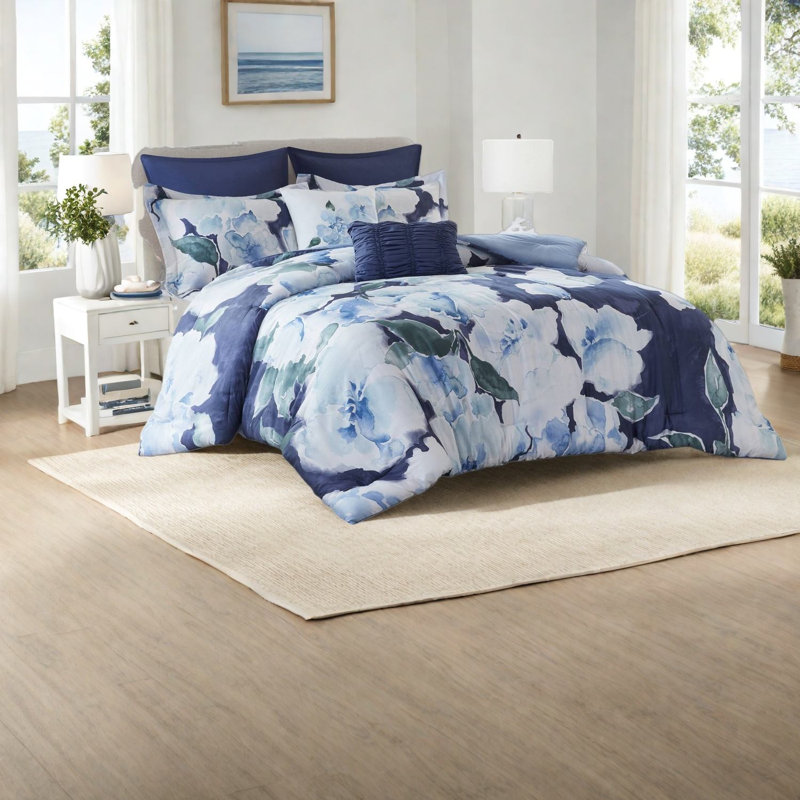 Ensembles de literie pour grand lit en coton de qualité supérieure, conception bleue confortable pour le confort de la maison