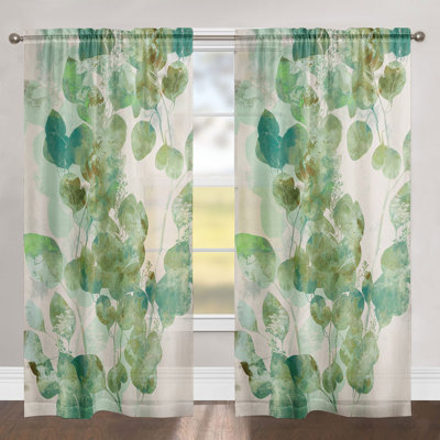 Panneau de fenêtre transparent vert à feuilles d'eucalyptus aquarelle