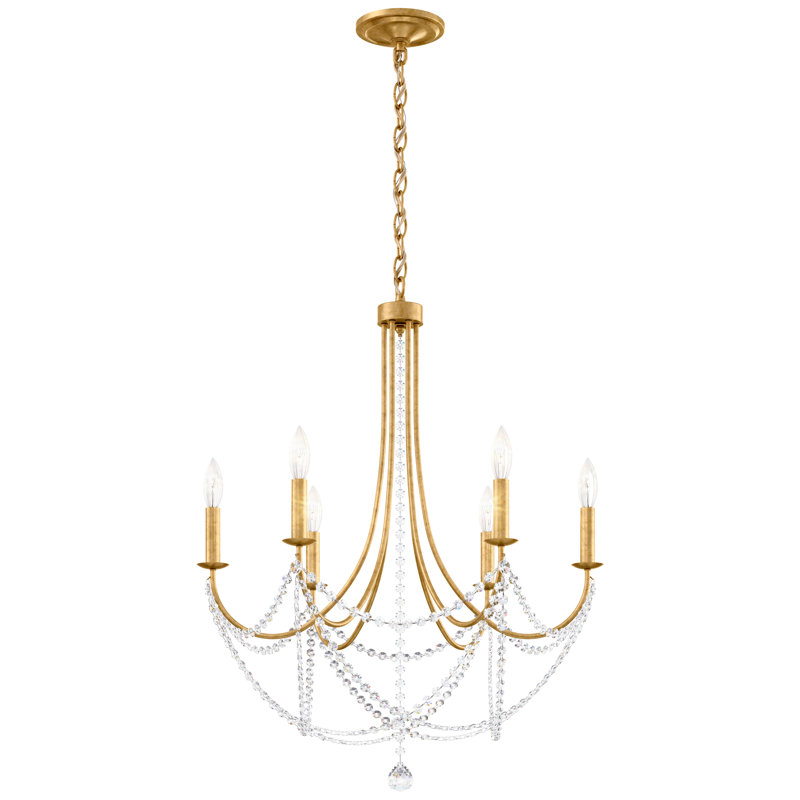 Verdana 6 - Light Chandelier, Heirloom Gold