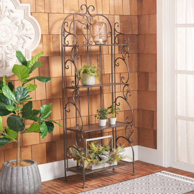 Angellyn Metal Weather Resistant Patio Shelving
