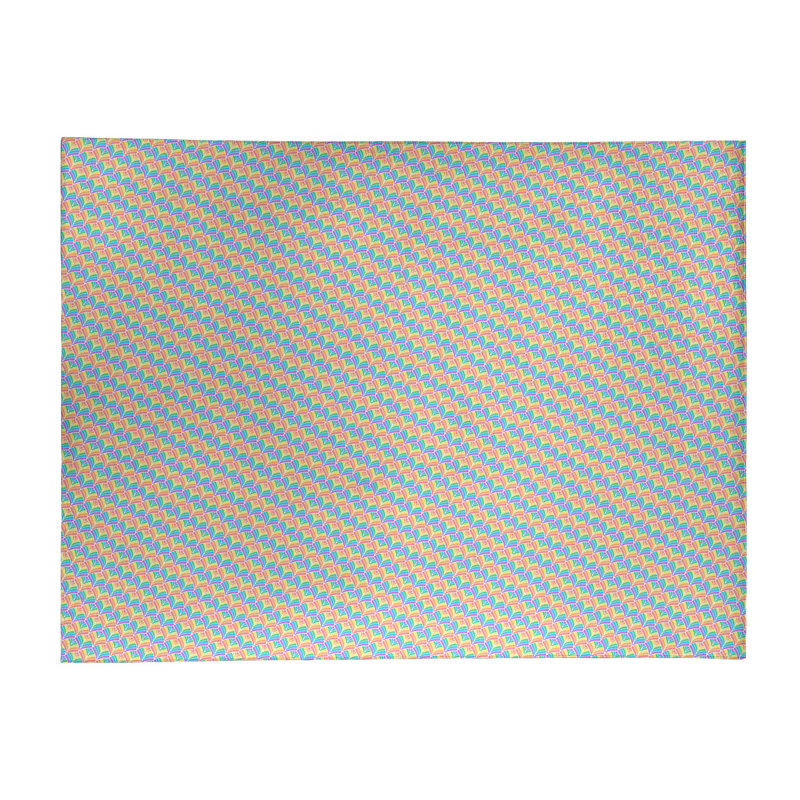 Tapis bleu royal/jaune/pérou, Rectangle 9 pi x 12 pi