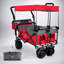 Chariot pliable avec capacité de 140 L, auvent amovible et roues tout-terrain pour une utilisation polyvalente à l'extérieur et à l'intérieur